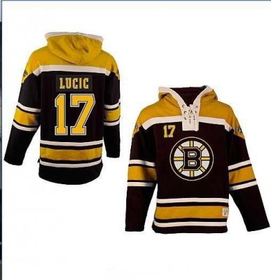 Boston Bruins 17# Milan Lucic Black Color Hooded Sweatshirt