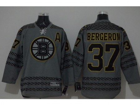 NHL Boston Bruins #37 Patrice Bergeron Charcoal Cross Check Fashion jerseys