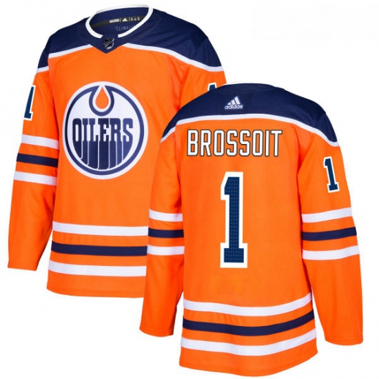 Youth Adidas Edmonton Oilers 1 Laurent Brossoit Authentic Orange Home NHL Jersey