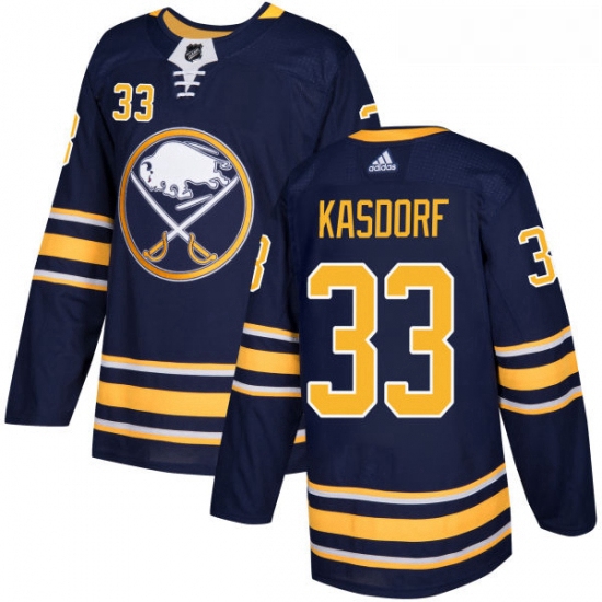 Youth Adidas Buffalo Sabres 33 Jason Kasdorf Authentic Navy Blue Home NHL Jersey