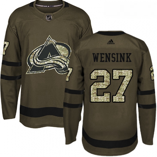 Youth Adidas Colorado Avalanche 27 John Wensink Premier Green Salute to Service NHL Jersey