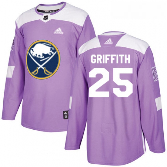 Youth Adidas Buffalo Sabres 25 Seth Griffith Authentic Purple Fights Cancer Practice NHL Jersey