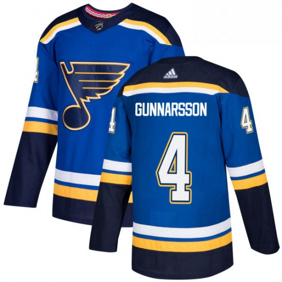 Mens Adidas St Louis Blues 4 Carl Gunnarsson Premier Royal Blue Home NHL Jersey