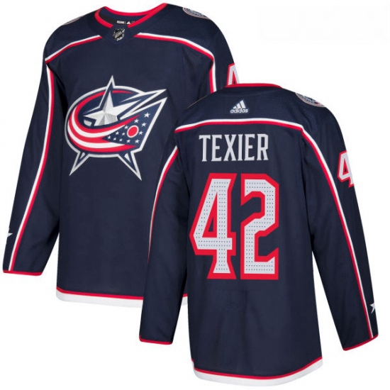 Youth Adidas Columbus Blue Jackets 42 Alexandre Texier Authentic Navy Blue Home NHL Jersey