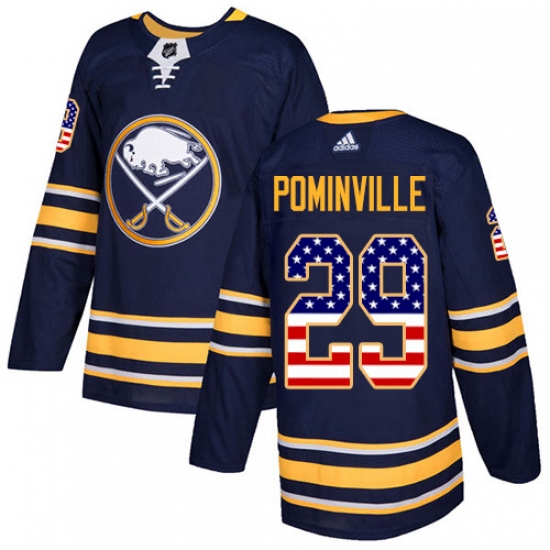 Youth Adidas Buffalo Sabres 29 Jason Pominville Authentic Navy Blue USA Flag Fashion NHL Jersey