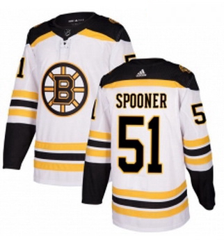 Womens Adidas Boston Bruins 51 Ryan Spooner Authentic White Away NHL Jersey