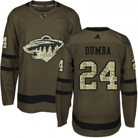 Youth Adidas Minnesota Wild 24 Matt Dumba Premier Green Salute to Service NHL Jersey