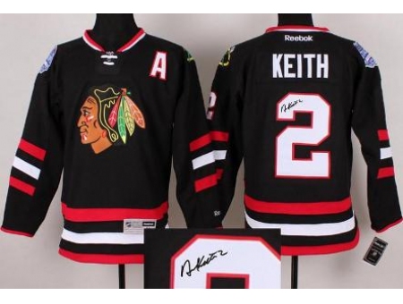 Chicago Blackhawks 2 Duncan Keith Black 2014 Stadium Series Signed Jerseys