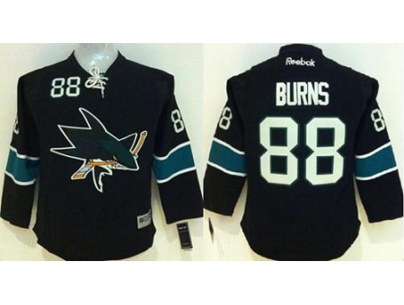 Youth San Jose Sharks #88 Brent Burns Black Stitched NHL Jersey