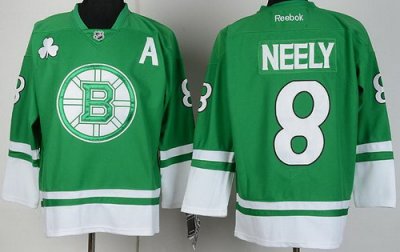 Boston Bruins 8 Cam Neely Green St Patty's Day NHL Jersey