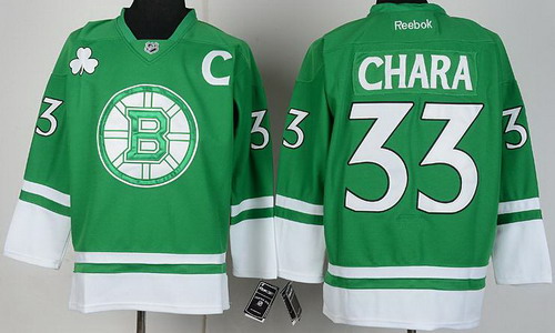 Boston Bruins 33 Zdeno Chara Green St Patty's Day NHL Jersey