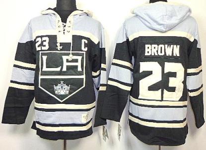 Los Angeles Kings 23 Dustin Brown Black Lace-Up NHL Jersey Hoodies