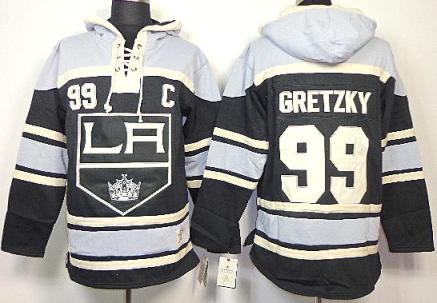 Los Angeles Kings 99 Wayne Gretzky Black Lace-Up NHL Jersey Hoodies