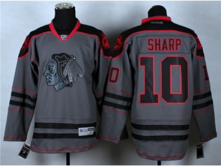 NHL Chicago Blackhawks #10 Patrick Sharp Cross Check Fashion Stitched NHL Grey jerseys