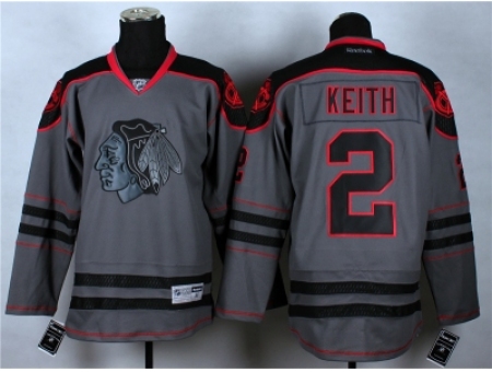 NHL Chicago Blackhawks #2 Duncan Keith Cross Check Fashion Stitched NHL Grey jerseys