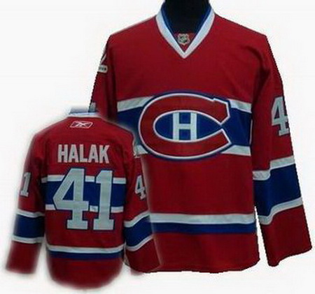 Youth hockey jerseys Montreal Canadiens #41 Jaroslav Halak Stitched Replithentic Red Jersey