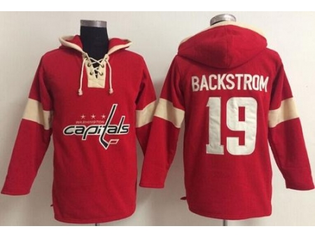 Washington Capitals 19 Nicklas Backstrom Red Pullover Hoodie Jersey