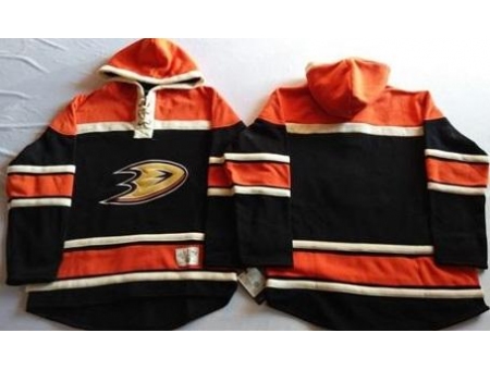 Anaheim Ducks Blank Black Sawyer Hooded Sweatshirt Stitched NHL 