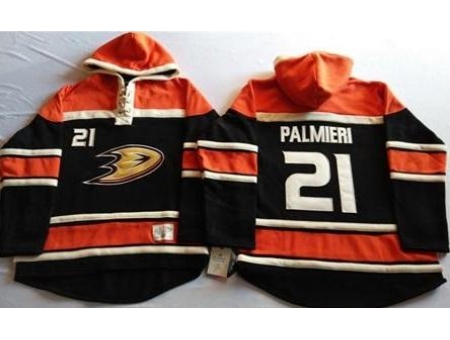 Anaheim Ducks 21 Kyle Palmieri Black Sawyer Hooded Sweatshirt Stitched NHL Jersey