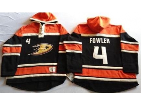 Anaheim Ducks 4 Cam Fowler Black Sawyer Hooded Sweatshirt Stitched NHL Jersey