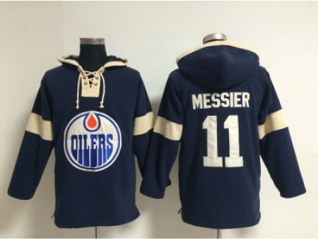 NHL edmonton oilers #11 messier blue jerseys(pullover hooded sweatshirt)