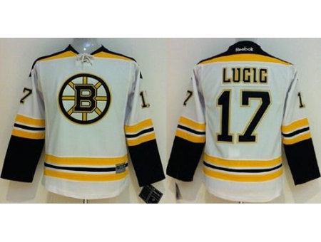 Youth Boston Bruins #17 Milan Lucic White Stitched NHL Jersey