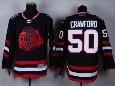 NHL Chicago Blackhawks #50 Corey Crawford Stitched black jerseys[2014 new]