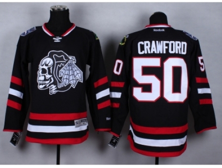 NHL Chicago Blackhawks #50 Corey Crawford Stitched black jersey[2014 new]