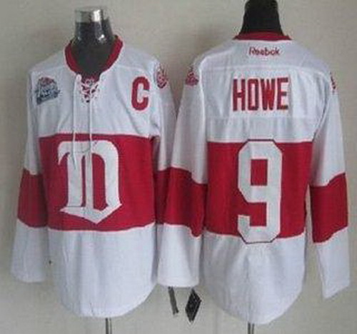 Detroit Red Wings 9 Gordie Howe White Winter Classic NHL Jersey