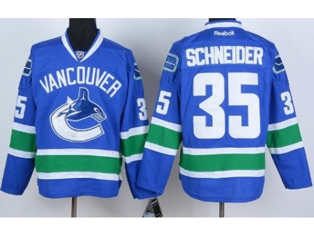 Vancouver Canucks 35 Cory Schneider Blue NHL Jerseys