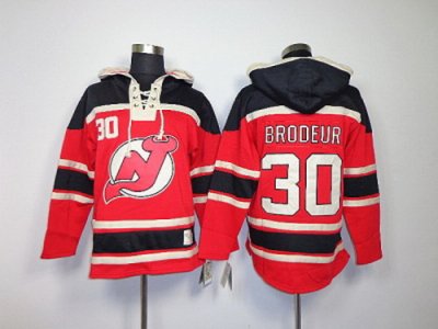 nhl jerseys new jersey devils #30 brodeur red[pullover hooded sweatshirt]