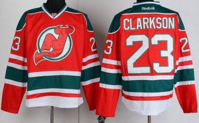 New Jersey Devils 23 David Clarkson Red Green Hockey NHL Jerseys