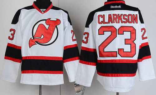 New Jersey Devils 23 David Clarkson White Hockey NHL Jerseys