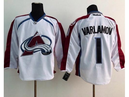 Colorado Avalanche #1 Semyon Varlamov White Stitched NHL Jersey