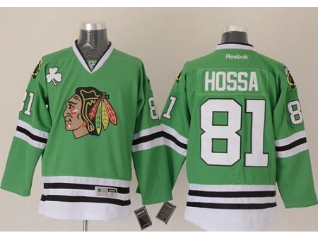 Chicago Blackhawks #81 Marian Hossa Green Stitched NHL Jersey