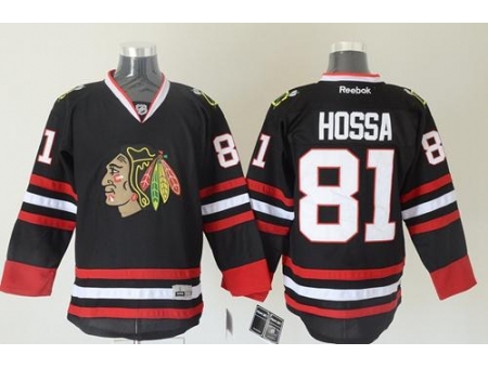 Chicago Blackhawks #81 Marian Hossa Black Stitched NHL Jersey