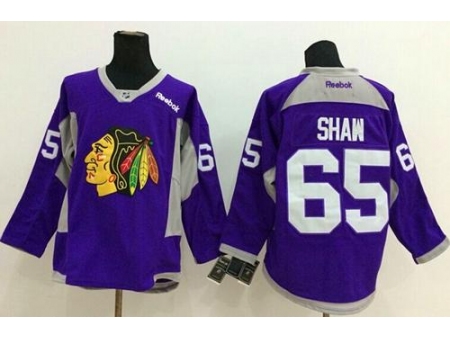 Chicago Blackhawks #65 Andrew Shaw Purple Hockey Fights Cancer Stitched NHL Jersey