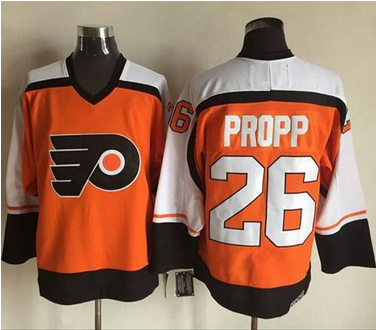 Flyers #26 Brian Propp OrangeBlack CCM Throwback Stitched NHL Jersey