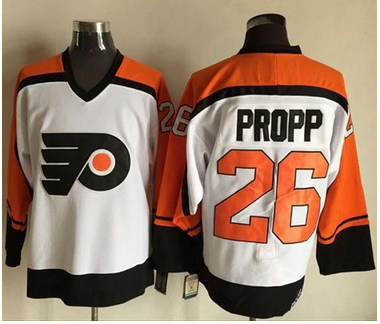 Flyers #26 Brian Propp WhiteBlack CCM Throwback Stitched NHL Jersey