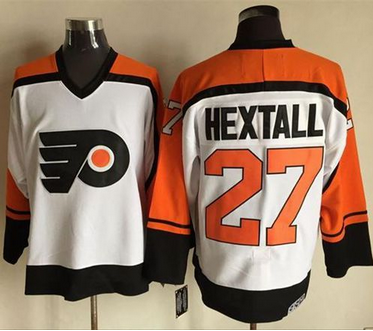 Flyers #27 Ron Hextall WhiteBlack CCM Throwback Stitched NHL Jersey