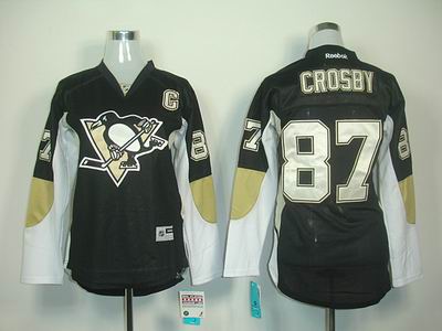 Women Pittsburgh Penguins 87# S.Crosby black jerseys