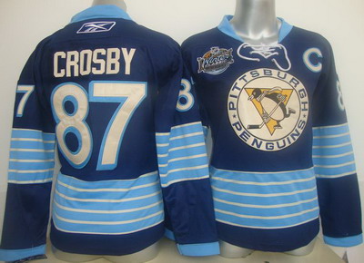 Women Pittsburgh Penguins 87 Crosby 2011 Winter Classic Dark Blue Jersey