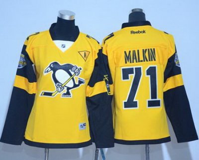 Penguins #71 Evgeni Malkin Gold 2017 Stadium Series Womens Stitched NHL Jersey