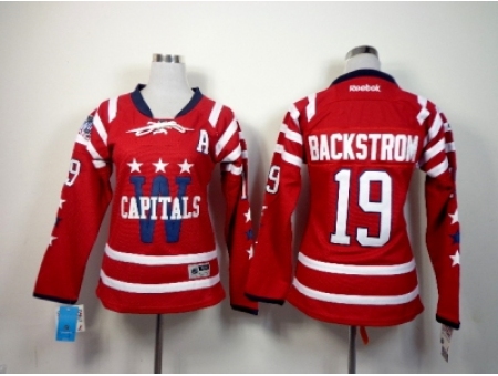 NHL Women Washington Capitals #19 Nicklas Backstrom Red Stitched Jerseys(2015 Winter Classic)