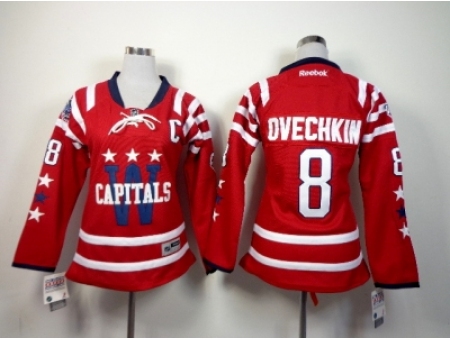 NHL Women Washington Capitals #8 Alex Ovechkin Red Stitched Jerseys(2015 Winter Classic)