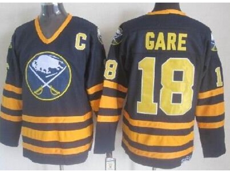 Buffalo Sabres 18 Danny Gare Dark Blue Throwback CCM NHL Jerseys