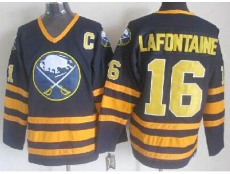 Buffalo Sabres #16 Pat Lafontaine Dark Blue Throwback CCM NHL Jerseys