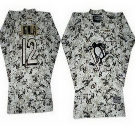 Kids Pittsburgh Penguins 12 Jarome Iginla White Camo NHL Jerseys