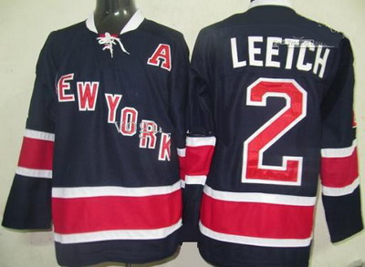 New York Rangers #2 Leetch Blue hockey 85th jerseys