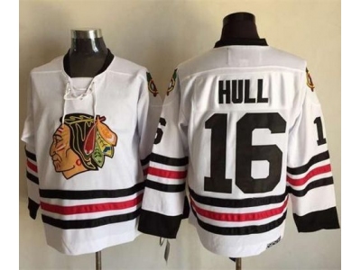 Chicago Blackhawks #16 Bobby Hull White CCM Throwback Stitched NHL Jersey